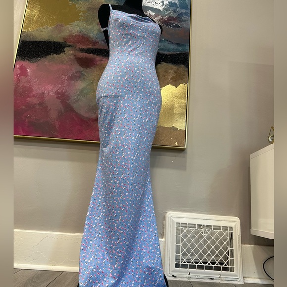 Floral Blue Maxi Skirt - Picture 3 of 4